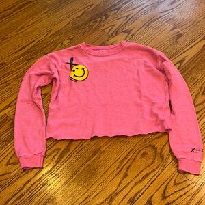 Girls Do Too Girl’s Pink Smiley Sweatshirt Size M